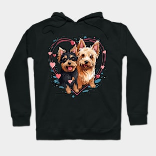 Australian Terrier Couple Valentine Hoodie